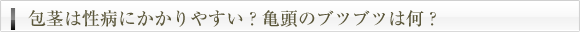 包茎は性病にかかりやすい？亀頭のブツブツは何？